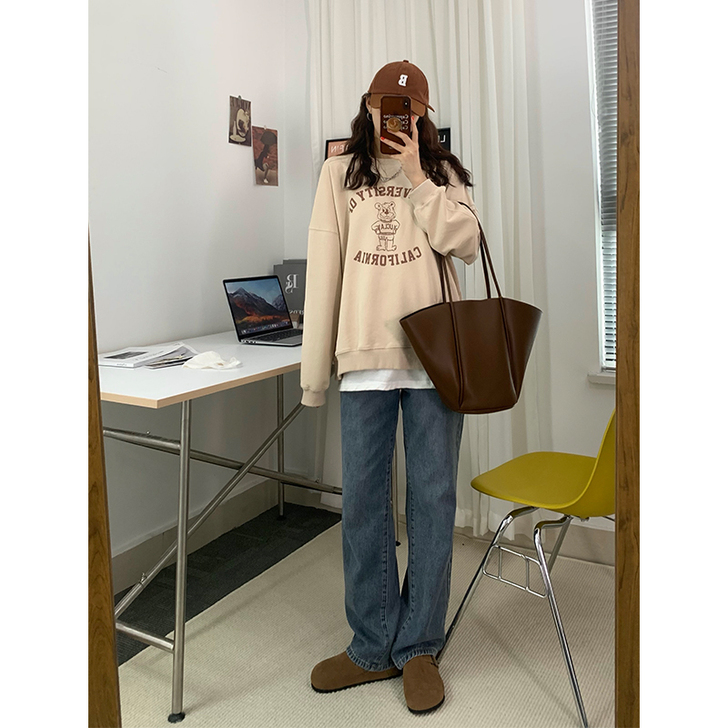 AJAT 超好看2021春秋款复古显瘦直筒...