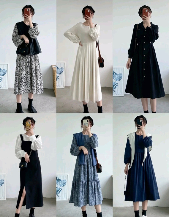 特惠〖长袖连衣裙〗初秋超温柔简约气质复古连...