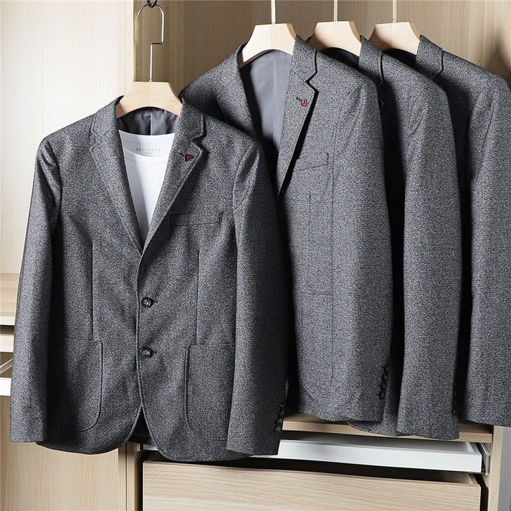 线下458!试衣间款!男士单排扣休闲西服修...
