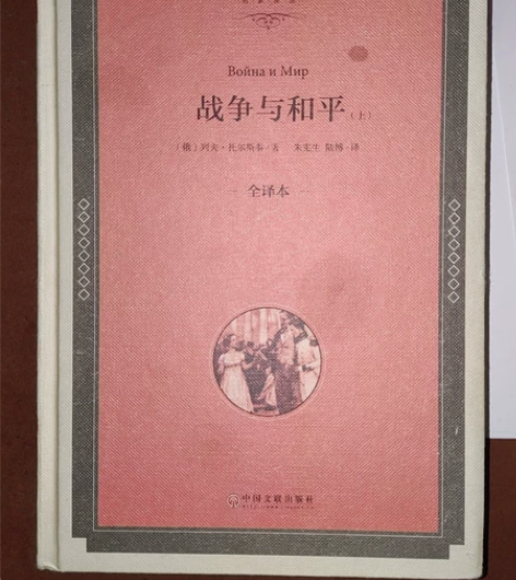 上下两本，战争与和平，书店买的，看不下去，...