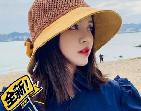 13.9全新太阳帽遮阳帽渔夫帽防晒草帽女给...