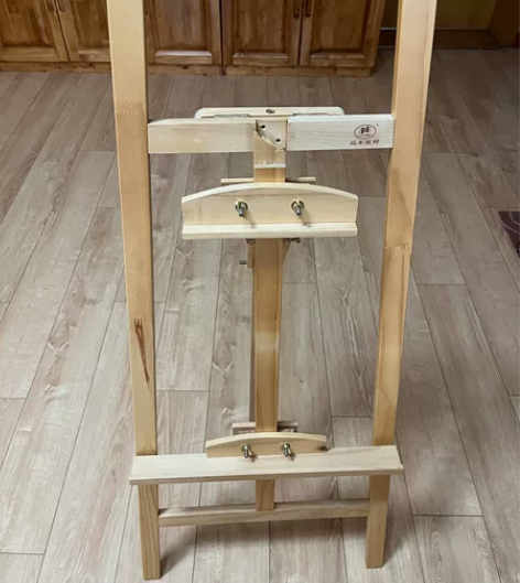 1.45米高实木画架本色，可调节高度，中间...