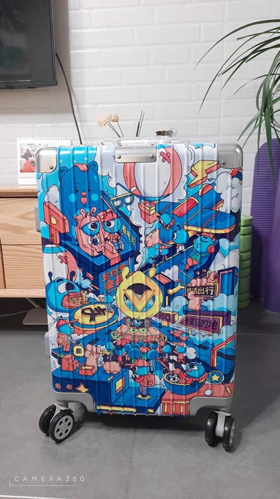 特价旅行箱心享旅行箱20寸铝合金框竖纹拉杆...