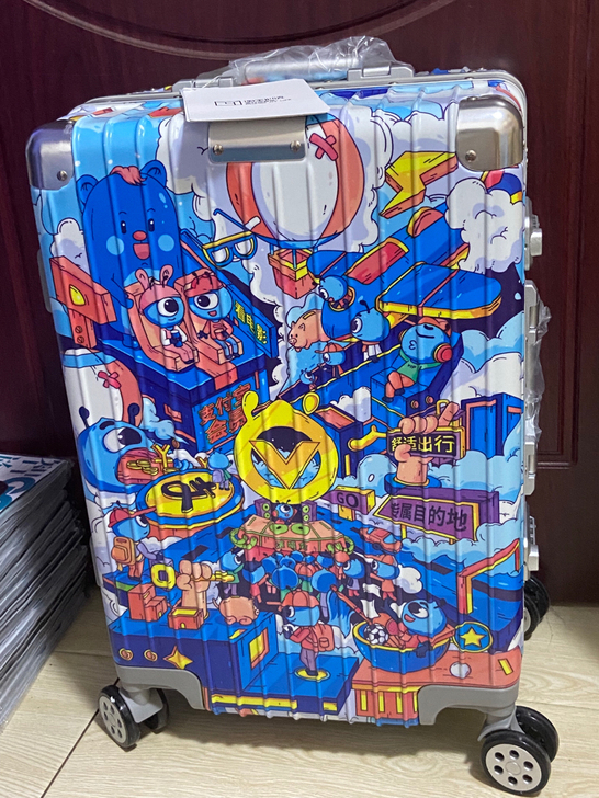 全新包邮淘宝心选铝合金框竖纹拉杆箱20寸卡...