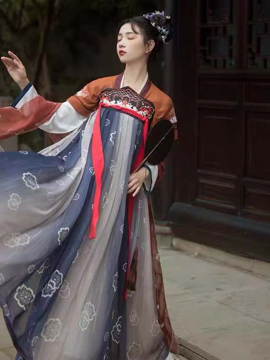 檀香阁原创正品汉服阑珊语唐制中国风印花仙齐...