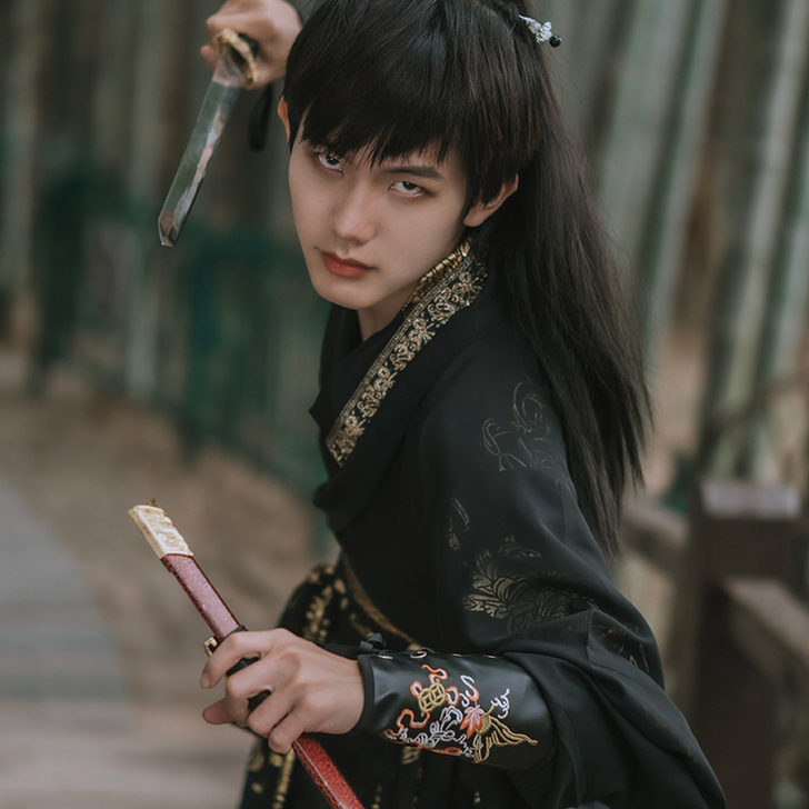 枫晚吟【晚歌】原创汉服男女情侣套装魏晋中国...