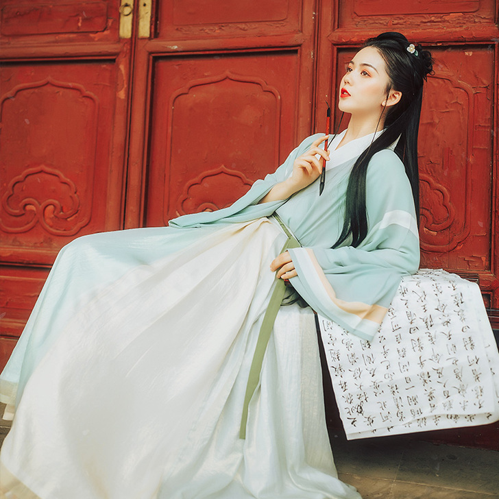 【淡竹叶】花朝记汉服原创 魏晋制复原款襦裙...