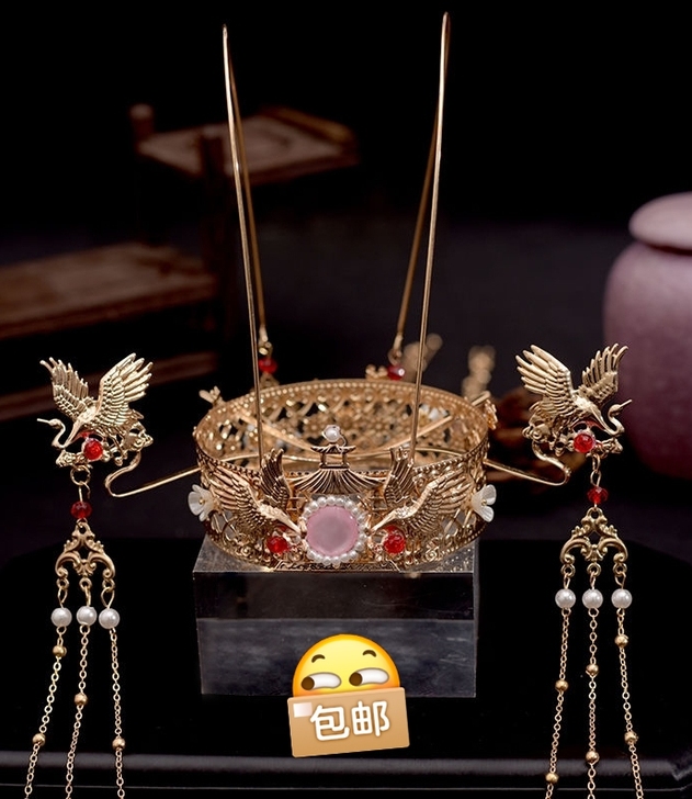 【汉服配饰】汉服发冠学生魏晋古风凤冠头饰流...