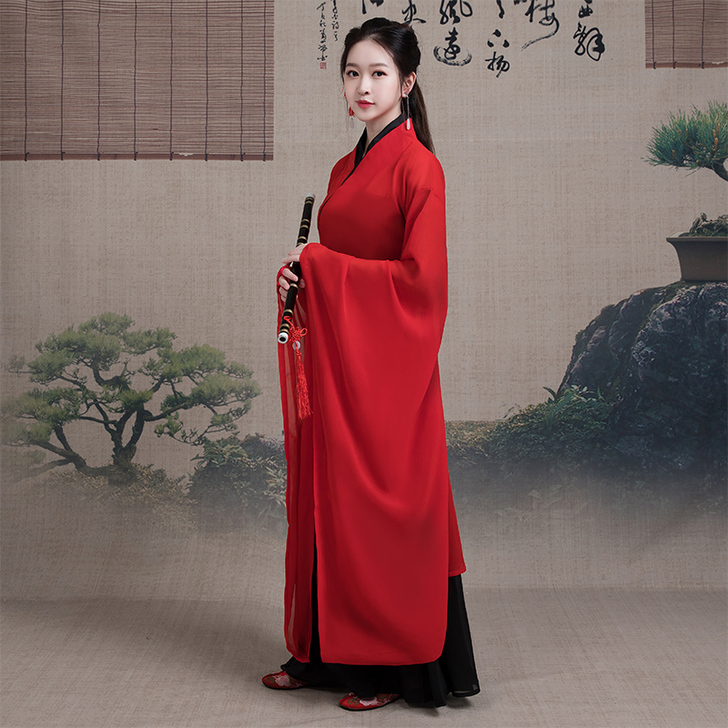 汉服女中国风古装广袖流仙裙曲裾魏晋风礼仪之...