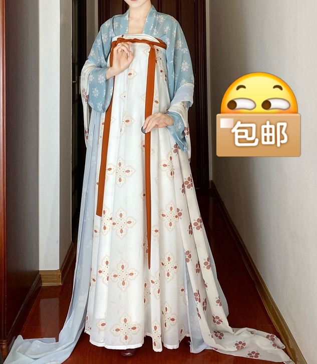 （出）杉梅原创长安街唐风复原款齐胸汉服女一...