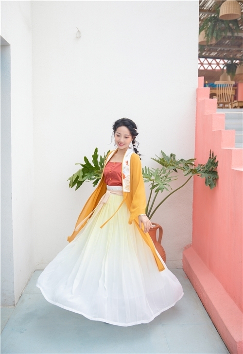 杉梅原创汉服【时令】明制合领衫女半袖长衫齐...