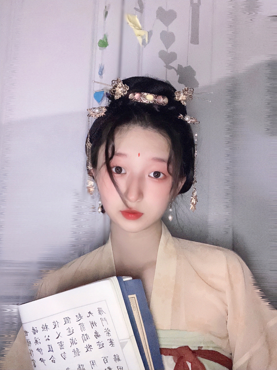 杉梅原创长安街唐风复原款齐胸汉服女一片式破...