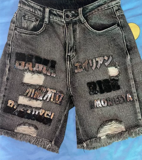 欧洲设计款直筒短裤，女，复古灰，M码 高定...