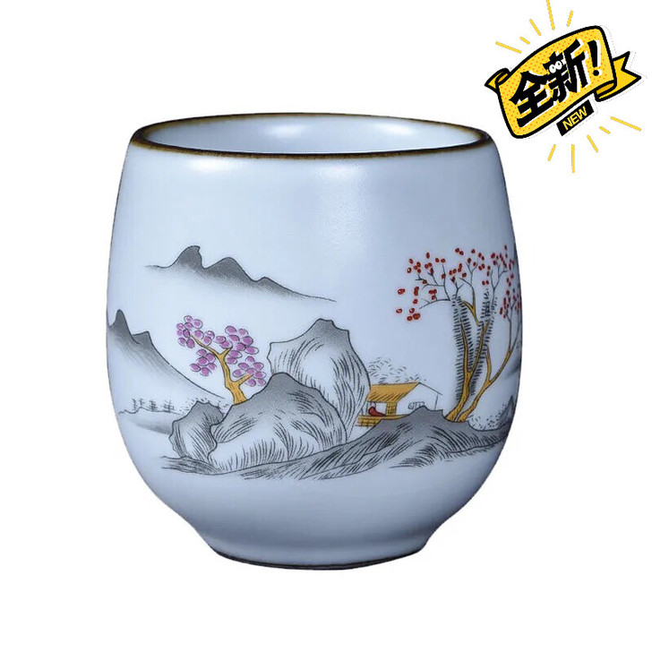 清仓便宜出品质别好的汝窑茶杯,主人杯可养开...