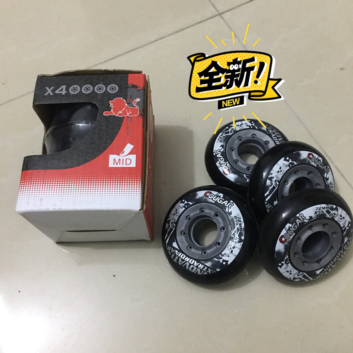 全新 美洲狮溜冰鞋轮子,平花轮刹车轮刷街轮...