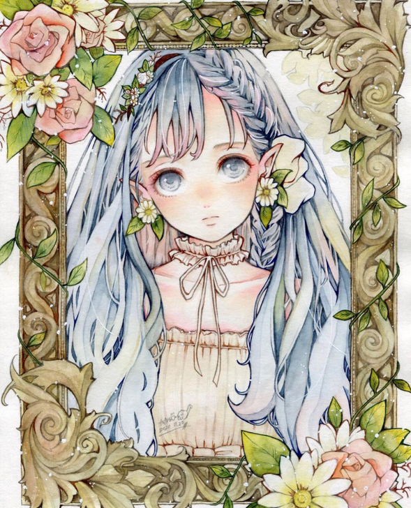 A18 漫画手绘动漫线稿彩铅马克笔上色临摹...