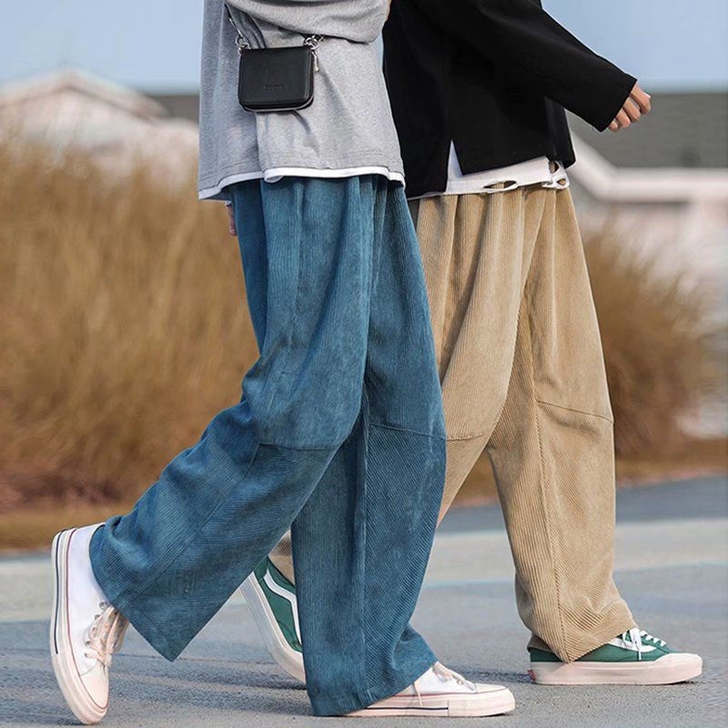 2021款春季新款灯芯绒裤子男韩版直筒阔腿...