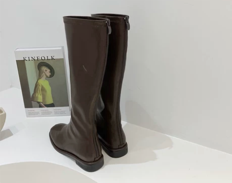 靴子女2020新款网红瘦瘦靴直筒靴软皮长靴...