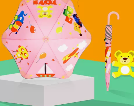 创意新款儿童伞圆角儿童雨伞儿童卡通伞夜光防...