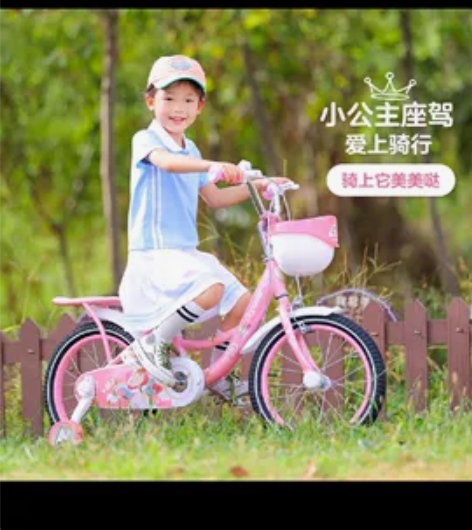 永久儿童自行车女孩单车3-6岁以上女童带辅...