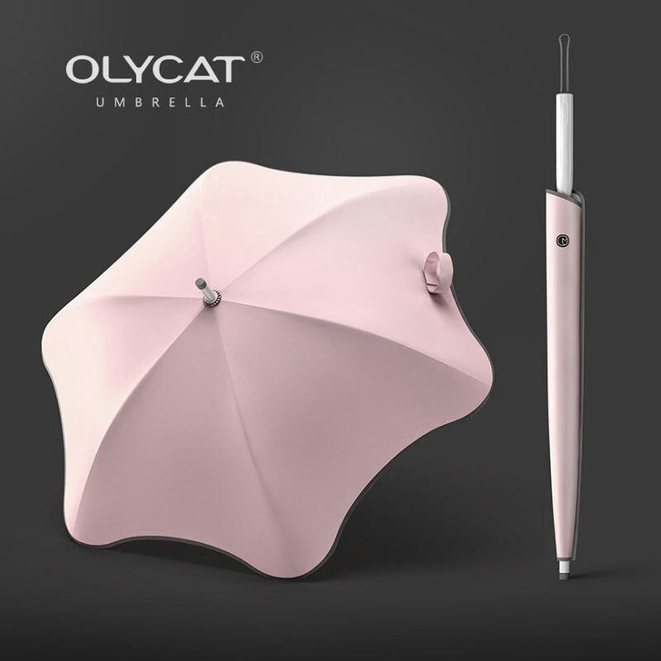 OLYCAT气质女神约创意长柄花形遮阳防晒...
