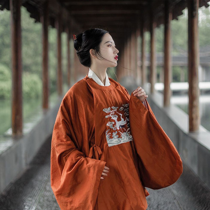 山灵语汉服「有所思」明制大襟复原圆领补服天...