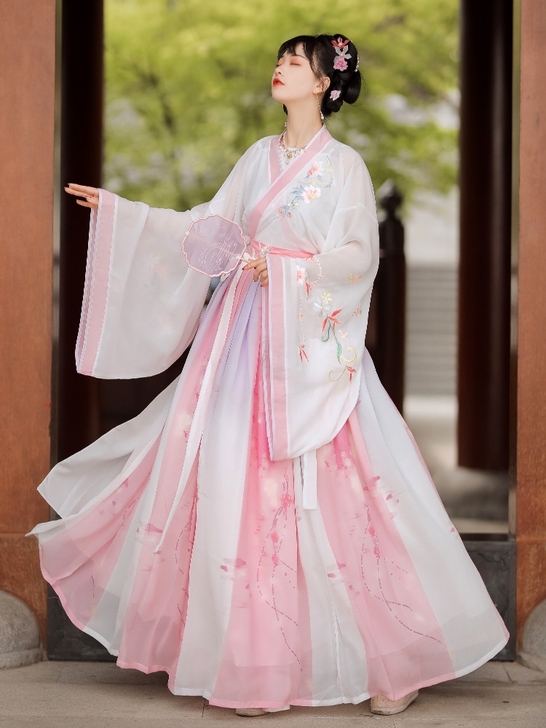 曹县汉服女中国风悦鸣原创晋制交领大袖齐腰襦...