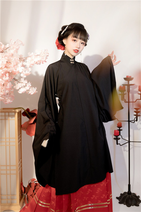 急出回血言兮亭汉服女原创立领衫斜襟纯色长衫...