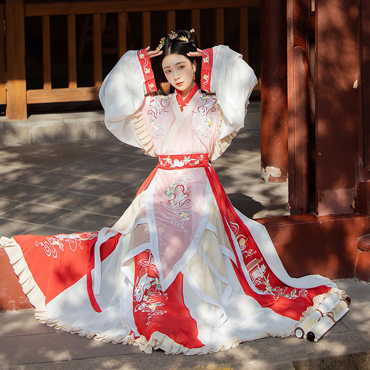 耀春广寒月兮原创晋制汉服女重工刺绣魏晋中国...