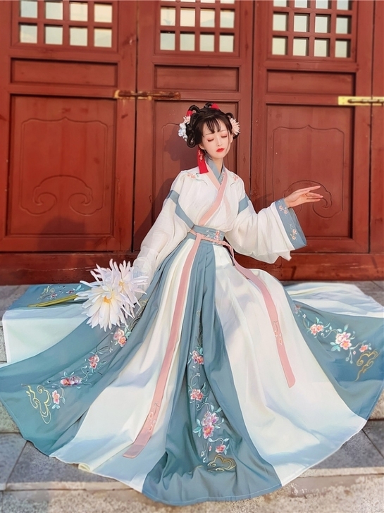 晋制交领汉服女夏季学生中国风古装原创正品齐...