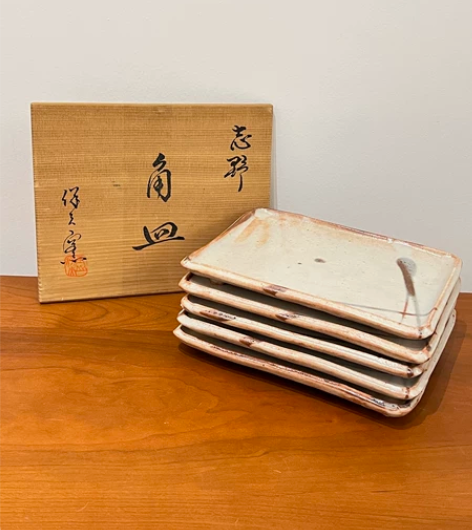 日本志野烧,保夫窑,窑元(玉置保夫)人间国...