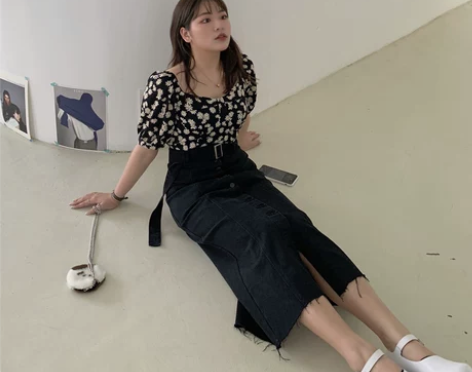 大码牛仔半身裙秋季新款a字裙胖妹妹mm高…...