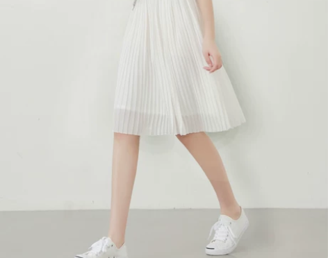 半身裙女夏中长款高腰显瘦雪纺裙子白色百搭中...