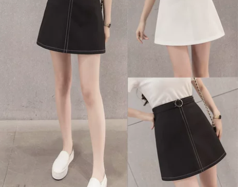 2022春款夏新款半身裙女高腰a字裙大码包...