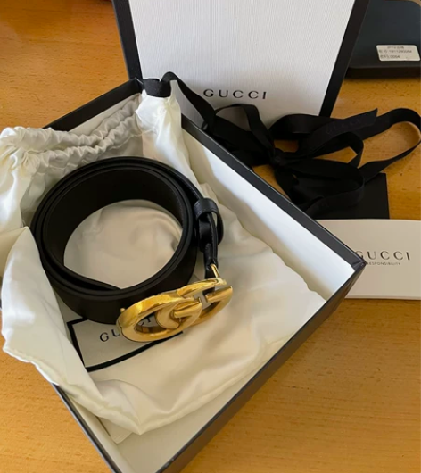 98新Gucci 80码4cm宽皮带 佩戴...