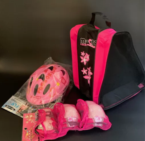 micro 俱乐部专款头盔护具三层包蓝色粉...