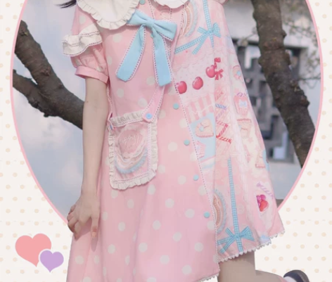 猫芮可霜糖甜心op呲甜短袖夏原创可爱洛丽塔...