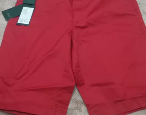 雅戈尔全新男士大红色短裤西装裤休闲裤随腰裤...