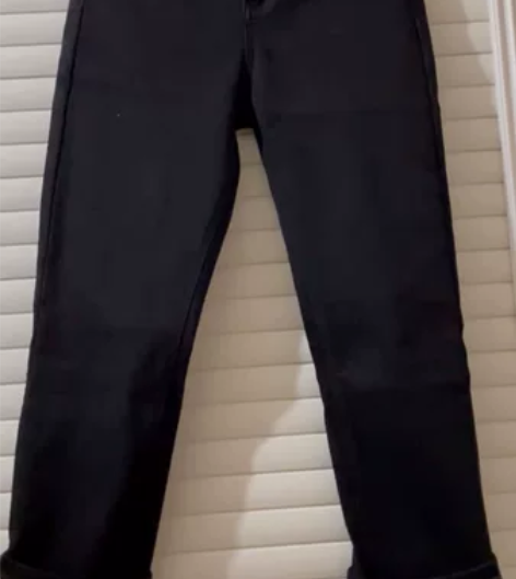 加大码冬季黑色高腰直筒牛仔裤女春秋2022...