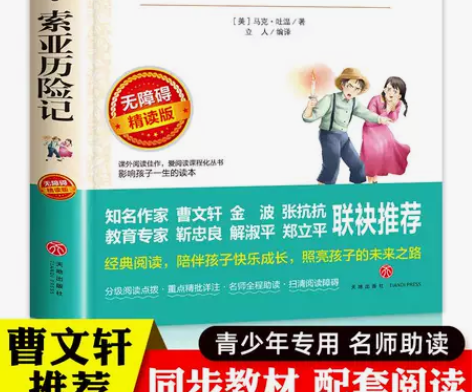 汤姆索亚历险记六年级下册课外书经典名著必读...