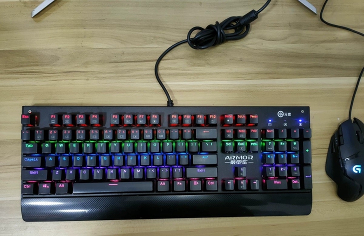 E元素X-7200装甲车键盘，机械键盘，青...