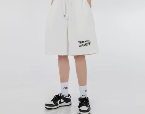 LOLA 街头潮牌字母印花短裤女夏季休闲宽...