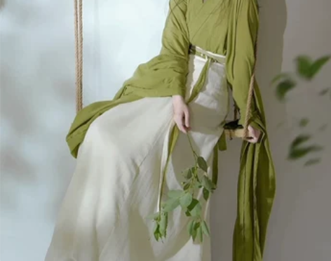 【上新价】绿色汉服夏款女改良魏晋风南北朝古...