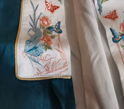 兰若庭汉服 孔雀蓝比甲 买回后未穿未洗 吊...