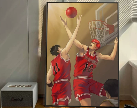 日版寝室樱木花道挂画流川枫装饰画卡通动漫男孩