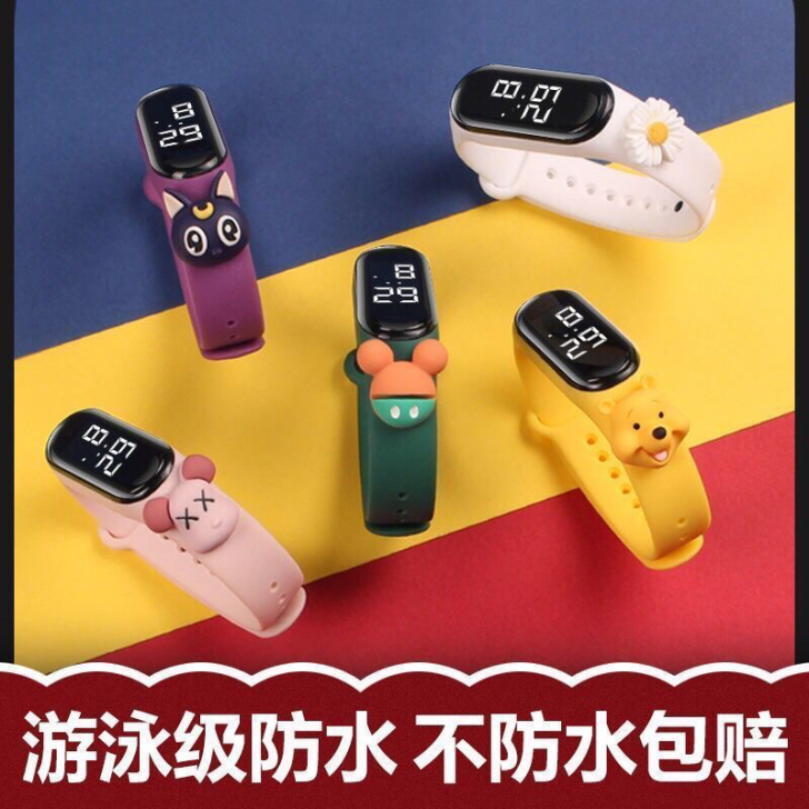 原宿风运动游泳电子手表防水男女学生韩版简约...