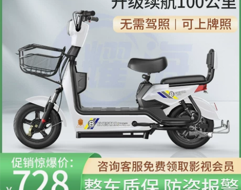 耀海新国标电动自行车男女小型电动车学生电瓶...