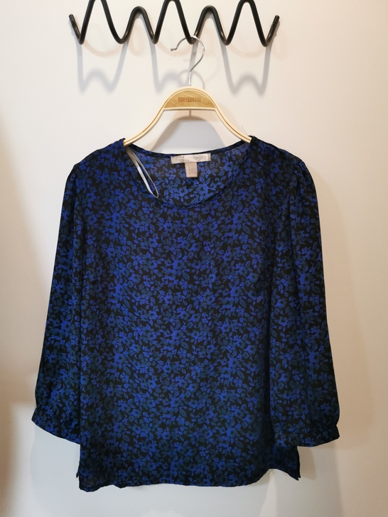 【闲置上衣】FOREVER21蓝碎花7分袖...