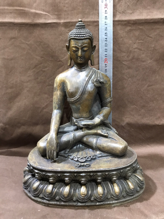 老物件老铜器铜佛像做工精致看着有个百十年古...