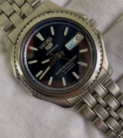 精工古董机械表，SEIKO5号幽蓝近黑色表...
